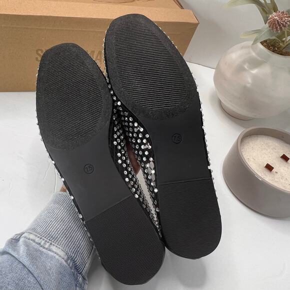 Steve Madden Auden Mesh Textile Flats with Rhinestones Black Women 7.5 NWB - Picture 8 of 10